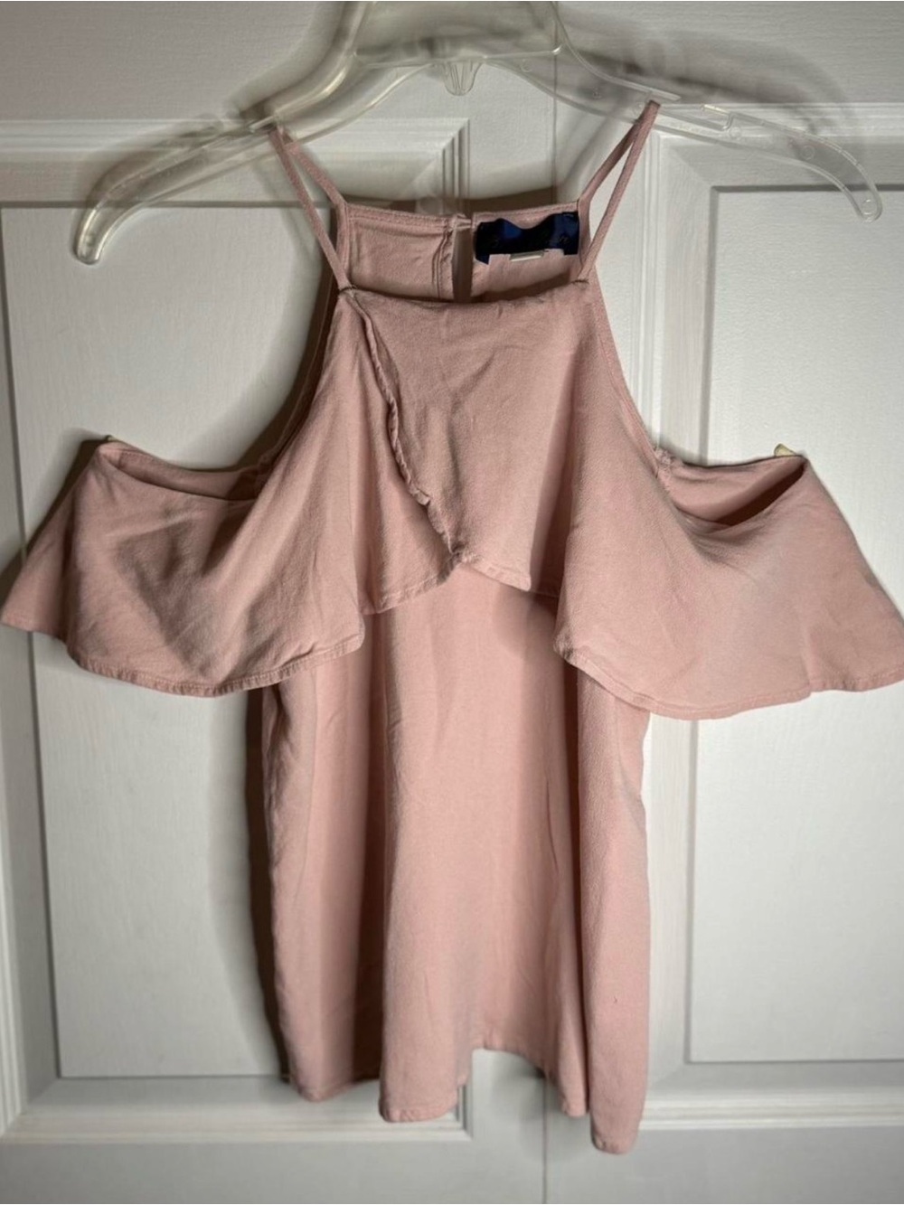 Blue Rain Pink Spaghetti-Strap Ruffle Top